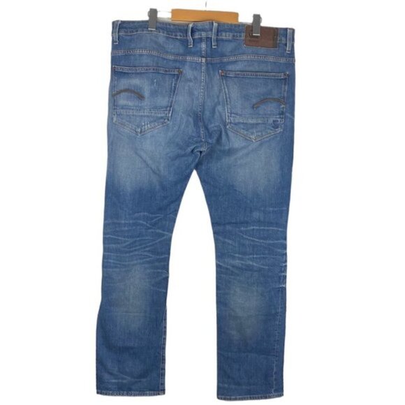 G Star Raw Men's Blue Revend Straight Restored Distressed Denim Jeans US 38 X 34 - Picture 2 of 16